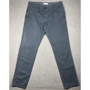 Knowledge Cotton Apparel Chino Pants Mens Slate Blue Gray Straight Leg‎ 36x34